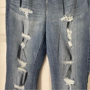 Torrid Blue Skinny Distressed Jeans